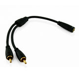 Ivuna RCA (Cinch) Männlich zu Weiblich (3,5 mm Stereo) Jack Kabel 0,2 Meter - schwarz