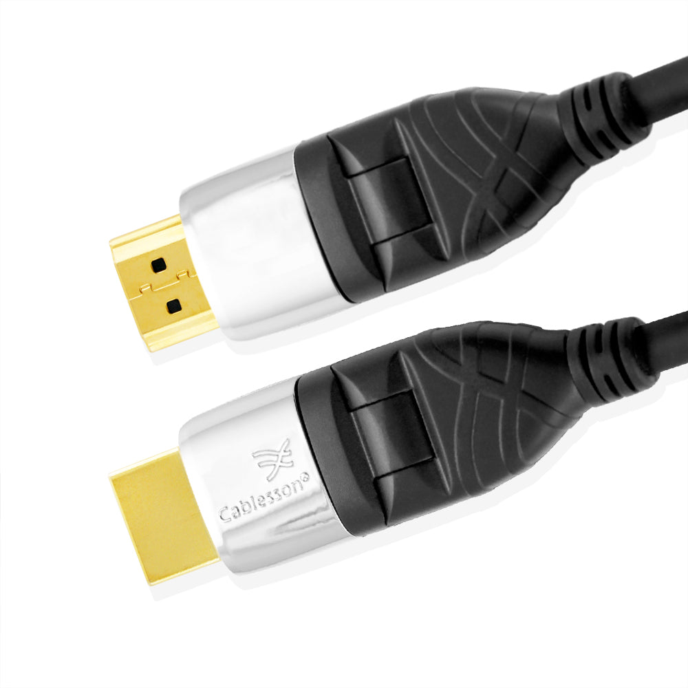 Cablesson Ivuna Flex Plus 1m High Speed HDMI Cable (HDMI Type A, HDMI 2.1/2.0b/2.0a/2.0/1.4) - 4K, 3D, UHD, ARC, Full HD, Ultra HD, 2160p, HDR - **rotating and swiveling connectors** - Black