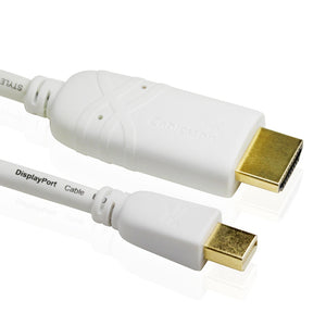 Cablesson Mini DisplayPort to HDMI Cable 1m for Apple iMac MacBook Pro Air LCD TV (VIDEO Adapter lead for Apple iMac- Unibody MacBook - Pro - Air & PC with Mini DP etc.)**Supports Audio and New Thunderbolt Port** Full HD 1080p 24k Gold Plated (White)