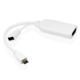 Micro USB MHL to HDMI Adapter HDTV AV cable for Samsung Galaxy S1 / Galaxy S2 / HTC / HTC desire - MHL 5 pin - Weiß