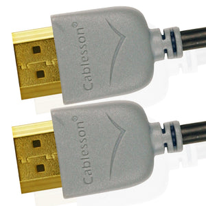 Cablesson Ivuna Slim Flex 0.5m High Speed HDMI Cable (HDMI Type A, HDMI 2.1/2.0b/2.0a/2.0/1.4) - 4K, 3D, UHD, ARC, Full HD, Ultra HD, 2160p, HDR - **Ultra Slim Design** - Grey