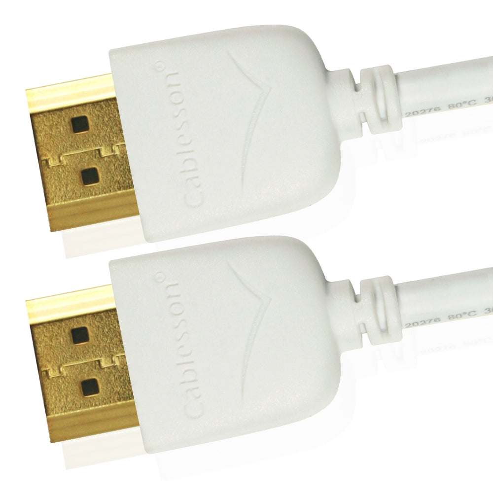 Cablesson Mackuna Slim Flex 0.5m High Speed HDMI Cable (HDMI Type A, HDMI 2.1/2.0b/2.0a/2.0/1.4) - 4K, 3D, UHD, ARC, Full HD, Ultra HD, 2160p, HDR - **Ultra Slim Design** -White