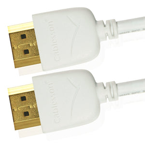 Cablesson Mackuna Slim Flex 0.5m High Speed HDMI Cable (HDMI Type A, HDMI 2.1/2.0b/2.0a/2.0/1.4) - 4K, 3D, UHD, ARC, Full HD, Ultra HD, 2160p, HDR - **Ultra Slim Design** -White