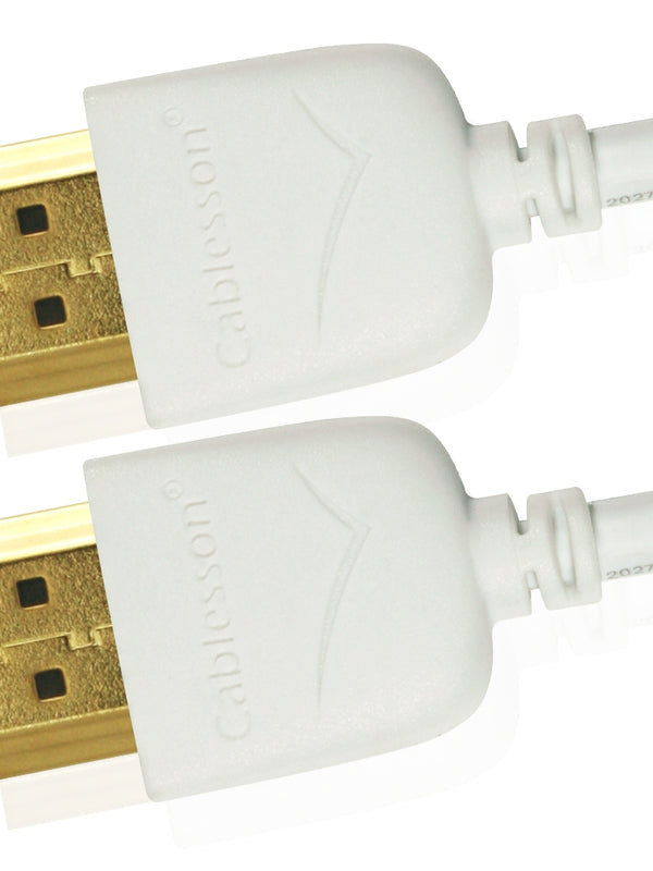 Cablesson Mackuna Slim Flex 1.5m High Speed HDMI Cable (HDMI Type A, HDMI 2.1/2.0b/2.0a/2.0/1.4) - 4K, 3D, UHD, ARC, Full HD, Ultra HD, 2160p, HDR - **Ultra Slim Design** - white