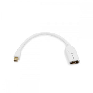 Cablesson Mini DisplayPort auf HDMI 2.0 Weiblicher Adapter Kabel4K Ultra HD mit Audioübertragung| zertifiziert| für Apple / MAC, MacBook Pro, MacBook Air | 24k vergoldete Stecker - Weiß - 0.2m