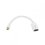Cablesson Mini DisplayPort auf HDMI 2.0 Weiblicher Adapter Kabel4K Ultra HD mit Audioübertragung| zertifiziert| für Apple / MAC, MacBook Pro, MacBook Air | 24k vergoldete Stecker - Weiß - 0.2m