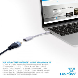 Cablesson Mini Displayport zu HDMI (männlich zu weiblich) - Weiß