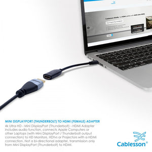 Cablesson - Mini DisplayPort to HDMI 2.0 Adapter Cable - 0.2m