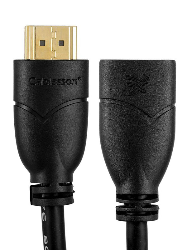 Cablesson Basic 3m HDMI Erweiterungskabel - 24K goldbeschichtete Steckkontakte - 1080p bis zu 4k2k - UnterstÃ¼zt v.1.4 / 2.0 - Audio und Video - 3D Full HD UHD - Stecker auf Buchse (HD LCD Plasma TV PS4 Sky Wii U Blu-ray)
