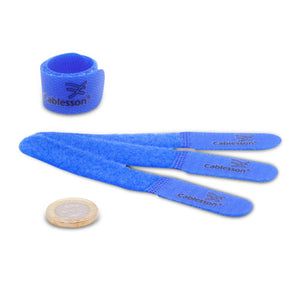 Cablesson Kabelbinder aus Nylon mit Klettverschluss - Packung mit 100 StÃ¼ck - LÃ¤nge 15cm - Ordnung fÃ¼r Ihre Kabel - Blau