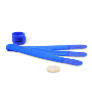 Cablesson Reusable Releasable Hook and Loop Nylon Velcro Cable Ties - Pack of 10 - Chunky Pack - Straps and Keep wire cord tidy - Blue