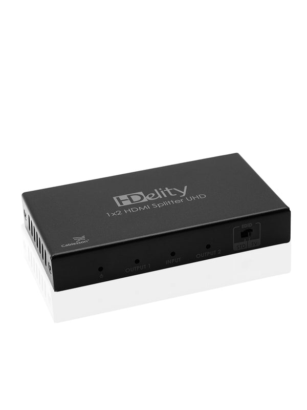 Cablesson HDelity 1 x 2 HDMI 2.0 Splitter mit EDID (18G) - Aktiv Verstärker - Ultra HD, UHD, 2160p, HDR. 3D und 4k2k - 8k. For PS3/PS4, XboX One/360, DVD, BluRay, DVD, HDTV, Gaming und Projektor