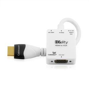 Cablesson Active HDMI to VGA - White Female Video Converter Adapter Cable with Micro USB Power and Audio port - 1080p, for PC, Laptop, DVD, TV monitor, Blu-Ray, Sky HD, Raspberry Pi, Chromebook, Ultrabook