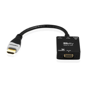 Cablesson - Active HDMI to VGA Male to Female Adapter with Micro USB Power - Schwarz