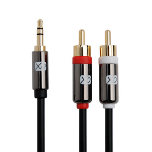 XO - 3.5mm male to 2 x RCA 2M - Black