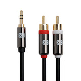 XO - 3.5mm male to 2 x RCA 2M - Black