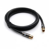 XO Antenna Cable - Black - Male plug to Female socket TV Aerial RG6 Coaxial Cable - 2m