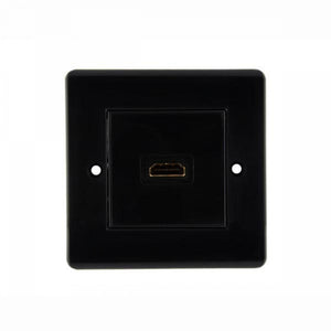 Cablesson HDMI Wall-Face Plate Single Connector - 100 / Black Standard Size Face Plate / Supports all HDMI versions up to 1.4a / 2.0 with high speed Ethernet / SKY HD, Blu-ray, 3DTV, 1080p / 24k Gold Plated Connector