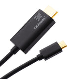 Cablesson - USB Typ C Stecker auf HDMI 2.0 Stecker-Adapter-Kabel mit Aluminiumschalen 2M 4K @ 60Hz - Schwarz