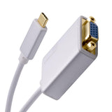 Cablesson USB Typ C männlich auf VGA Weiblich Adapter mit Aluminiumschalen 0.23M 1080P@60Hz für Macbook Pro, Macbook, Google Chromebook Pixel, Dell XPS 13 / 15, Lenovo Yoga 900 - Weiß