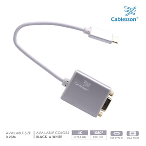 Cablesson - USB Typ C-zu-VGA-Adapter 0.23m - männlich zu weiblich - 1080P @ 60Hz