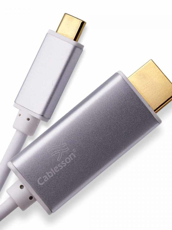 Cablesson 2m USB Typ C männlich auf HDMI männlich Adapter Kabel mit Aluminiumschalen 4K@30Hz (UHD 4Kx2K, Thunderbolt 3 Kompatibel) Adapter Konverter für iMac 2017, Macbook Pro 2017 2016 - Weiß