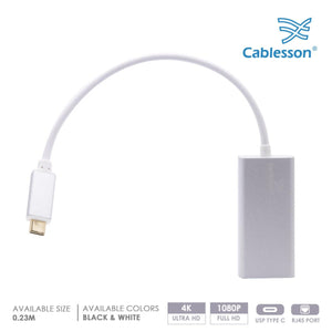 Cablesson - USB Typ C zu RJ45 Adapter 0.23m - männlich zu weiblich - 1000m