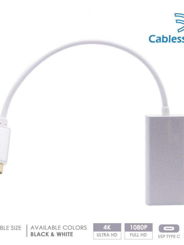 Cablesson USB Typ C männlich auf RJ45 Adapter mit Aluminiumschalen 0.23M unterstützt 1000Mb (Gigabit LAN Network Port Connector Adapter Konverter Kabel) für Typ C Geräte - Weiß