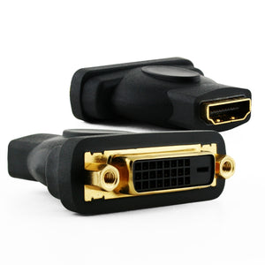Cablesson HDMI Female to DVI / DVI-D Female Adapter / Converter - Black - Gold Plated