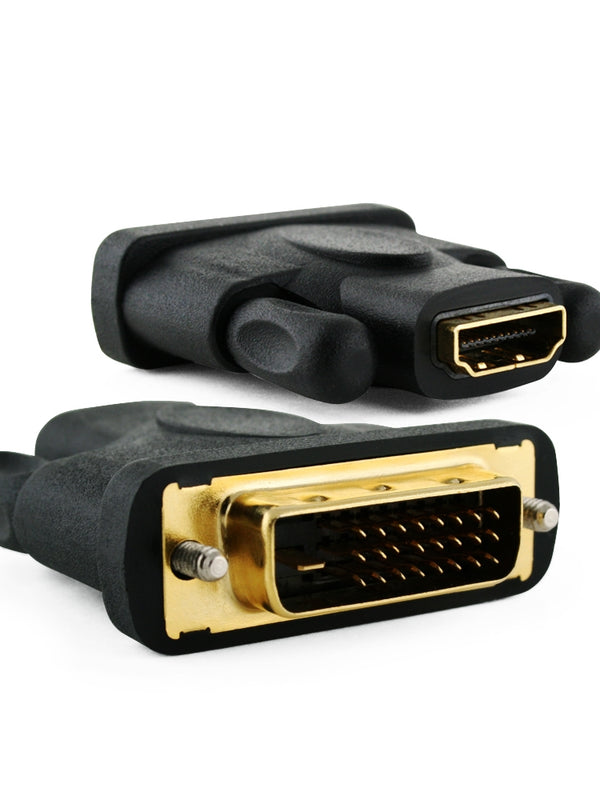 Cablesson HDMI Female to DVI / DVI-D Male Adapter / Converter - Black - Gold Plated