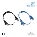 Cablesson - Cat6 Flat Ethernet Cable - 2 Pack - 3m - Black & Blue