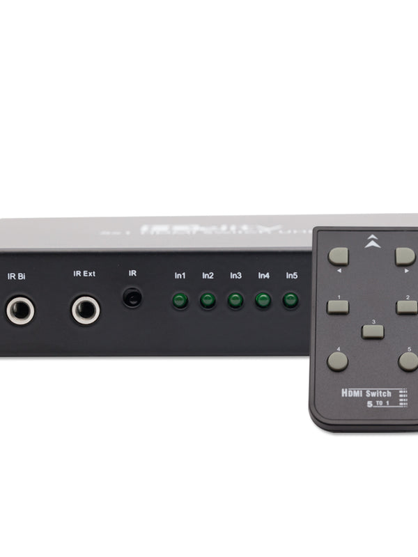 Cablesson HDelity Basic 5 x 1 HDMI 4k switch with remote control - 5 port Selector Switcher HDMI Hub - for HDTV, Sky and other TV boxes, PS4/3, Xbox One/360 and more - HDMI 2.1, 2.2, 3D, Full HD, 4k, UHD, Ultra HD