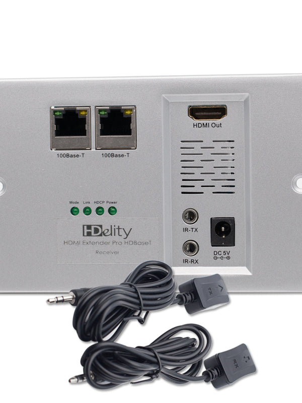 Cablesson HDelity HDBaseT 100m Wall Plate Extender (100m) (HDMI + 10/100 + IR) 4Kx2K Ultra HD Over Single Cat5e/Cat6 /Cat7, RS232 with bidirectional IR Control. Support 3D, 1080p, 4k, Deep Colour, UHD, HDR, CEC