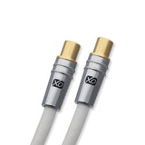 XO - 1m Male to Male Shielded TV/AV Aerial Coaxial Cable with Gold Plated Connector and Metal Plug For UHF / RF TVs, VCRs, DVD players, DVRs, cable boxes and satellite - White