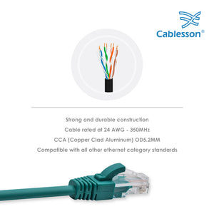 Cablesson - Cat5e Ethernet Cable - 5 Pack With Cable Ties - 2m