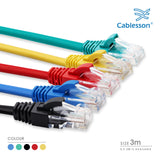 Cablesson - Cat5e Ethernet Cable - 5 Pack With Cable Ties - 3m