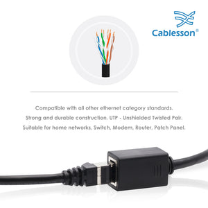 Cablesson - Cat6 UTP Cable - Male to Female - 0.5m - Black