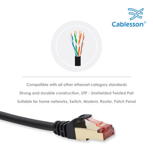 Cablesson - Cat7 Ethernet Cable - 15m - RJ45 - Black