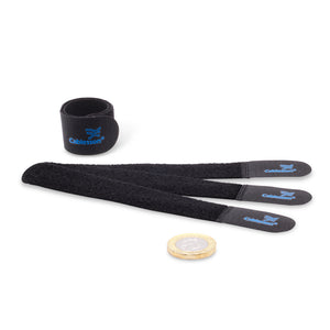 Cablesson Reusable Releasable Hook and Loop Nylon Velcro Cable Ties - Pack of 50 - Chunky Pack - Straps and Keep wire cord tidy - Black