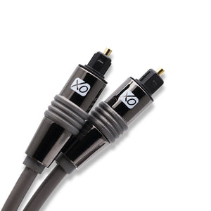 XO Premium Install 2m Optical TOSLINK Digital Audio SPDIF Cable - Black. Compatible with PS4/PS3, Xbox One, Wii, Sky Q, Sky HD, HD TVs, DVD, Blu-Rays, AV Amp.
