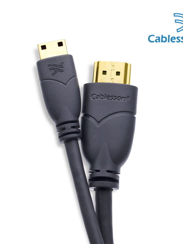 Cablesson Basic High Speed 1.5M (1.5 Meter) Mini HDMI to HDMI Cable with Ethernet (Latest 1.4a / 2.0 version) Gold Plated 3D Full HD 1080p 4k2k - use with Panasonic, Sony, JVC, Nikon, FujiFilm Camera and Camcorder Ideal For Connecting HD Devices using the Mini HDMI Connector.