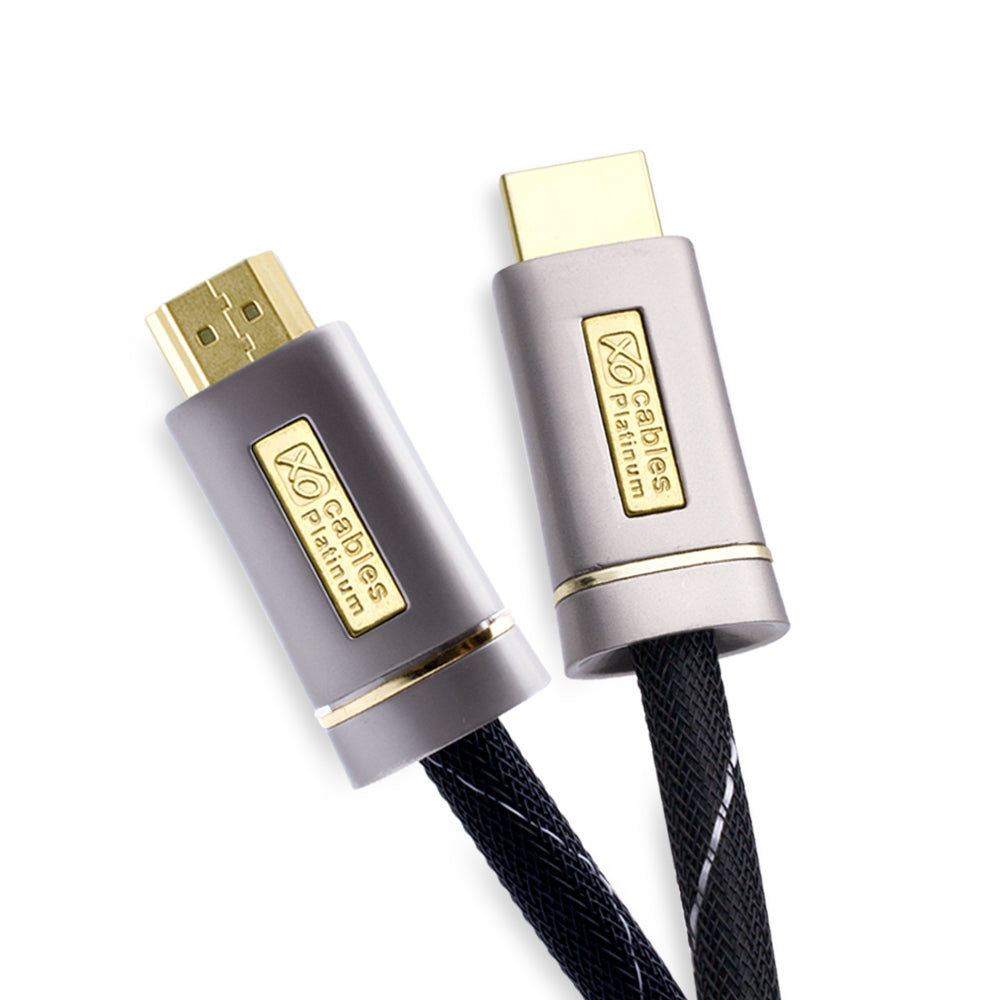 XO Platinum 4m High Speed HDMI Cable (HDMI Type A, HDMI 2.1/2.0b/2.0a/2.0/1.4) - 4K, 3D, UHD, ARC, Full HD, Ultra HD, 2160p, HDR - for PS4, Xbox One, Wii, Sky Q, LCD, LED, UHD, 4k TVs - Black