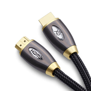 XO PRO GOLD 10m High Speed HDMI Cable (HDMI Type A, HDMI 2.1/2.0b/2.0a/2.0/1.4) - 4K, 3D, UHD, ARC, Full HD, Ultra HD, 2160p, HDR - for PS4, Xbox One, Wii, Sky Q, LCD, LED, UHD, 4k TVs - Black