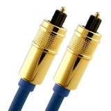 Cablesson Kaiser 1m Optical TOSLINK Digital Audio SPDIF Cable - Blue 24k Gold Casing. Compatible with PS4/PS3, Xbox One, Wii, Sky Q, Sky HD, HD TVs, DVD, Blu-Rays, AV Amp.