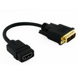 Cablesson DVI Male to HDMI Female 200mm Adapter / Converter Short Cable - Black - Gold Plated