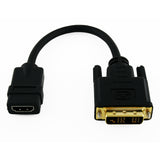 Cablesson DVI Male to HDMI Female 200mm Adapter / Converter Short Cable - Schwarz - Gold Plated