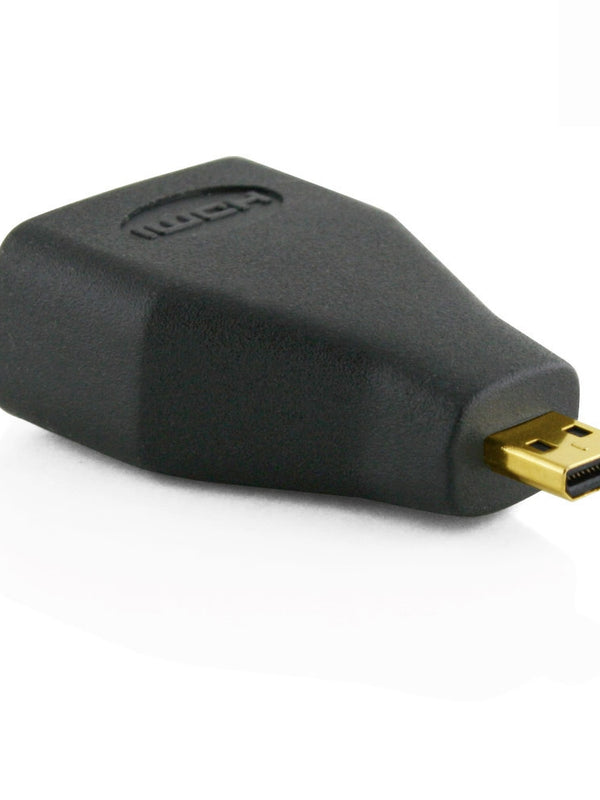 Cablesson Micro HDMI männlich auf HDMI weiblich Adapter - Typ A auf Typ D HDMI Converter - Vergoldete HDMI Stecker - schwarz - 3D, 4k, Deep Color, HDMI 2.1 / 2.0, Ultra HD, Ethernet - Abwärtskompatibel
