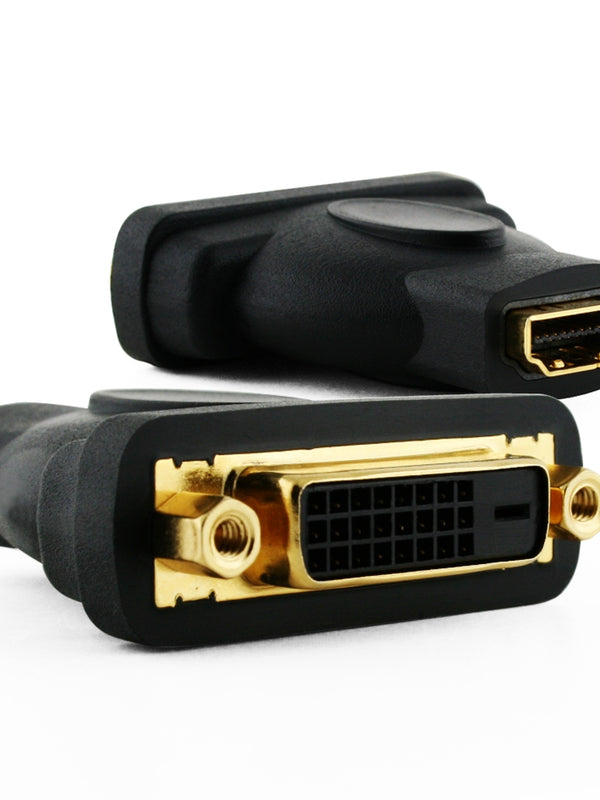Cablesson HDMI weiblich auf DVI / DVI-D weiblich Adapter / Konverter - Schwarz - goldbeschichtet