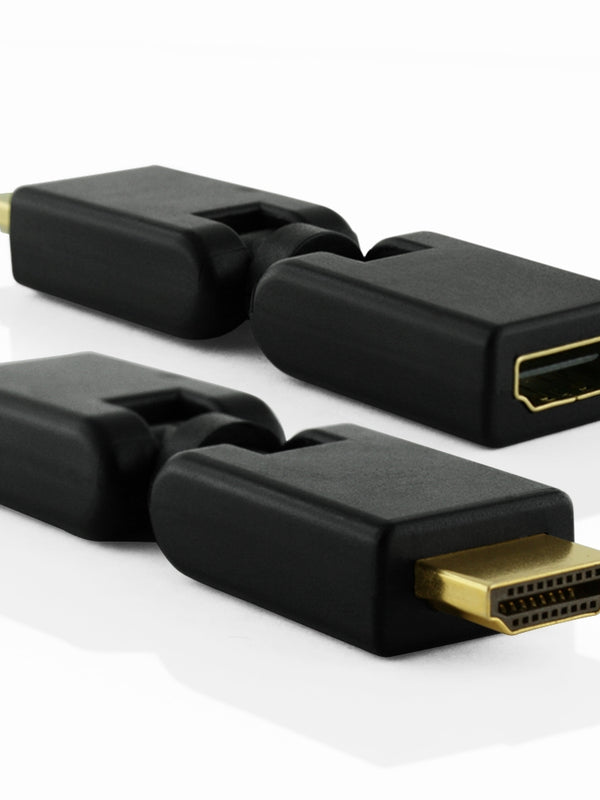 XO Vertikaler Flat 90 Grad HDMI Adapter Stecker (HDMI Typ A, HDMI 2.1/2.0b/2.0a/2.0/1.4) - 4K, 3D, UHD, ARC, Full HD, Ultra HD, 2160p, HDR - für PS4, Xbox One, LCD, LED, UHD, 4k Fernsehern - schwarz