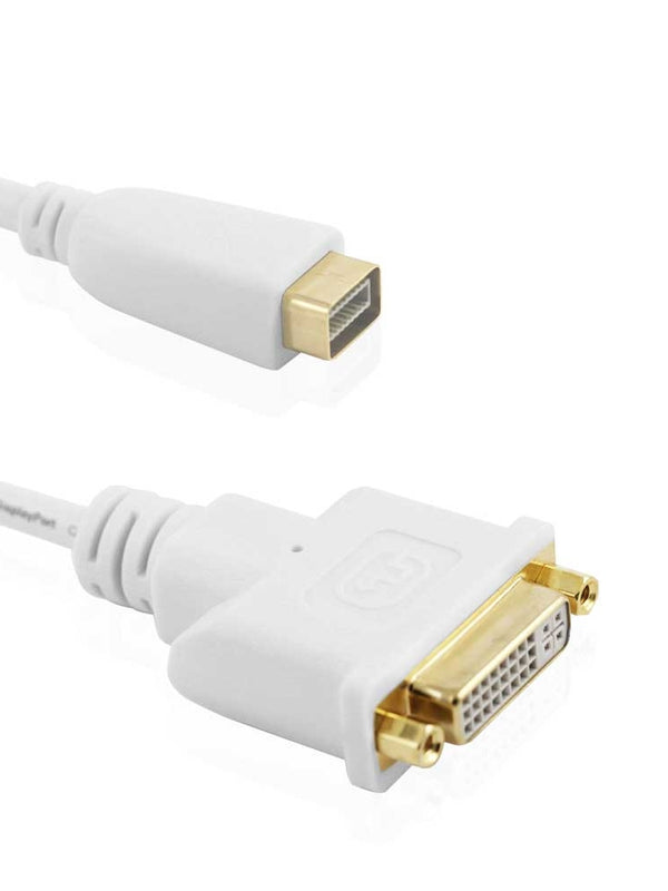 Cablesson - Mini DVI auf DVI Adapter (Apple Mini DVI auf DVI-D Adapterkabel) - weiß - verbindet Ihren Apple iMac, Mac mini, Macbook, PowerBook G4 mit einem externen DVI Bildschirm oder Beamer